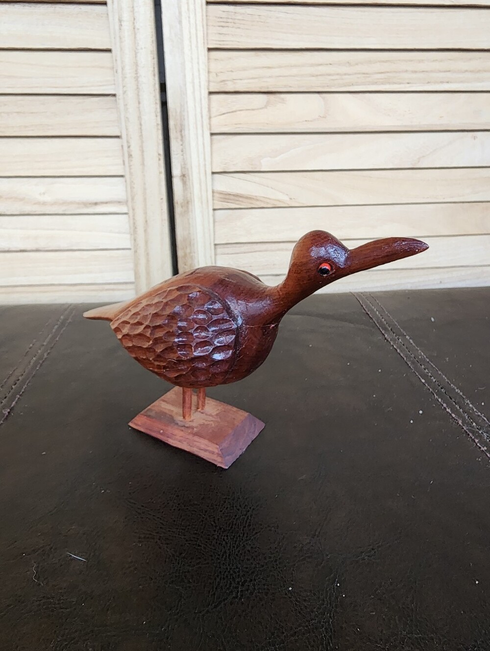 Vintage MCM Mid Century Hand Carved  Wood Jamaican Bird Folk Art Sculpture.